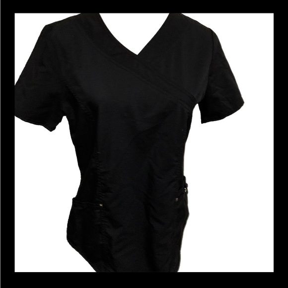 Scrubstar Scrub Top Black Size Small V Neck - Picture 1 of 4